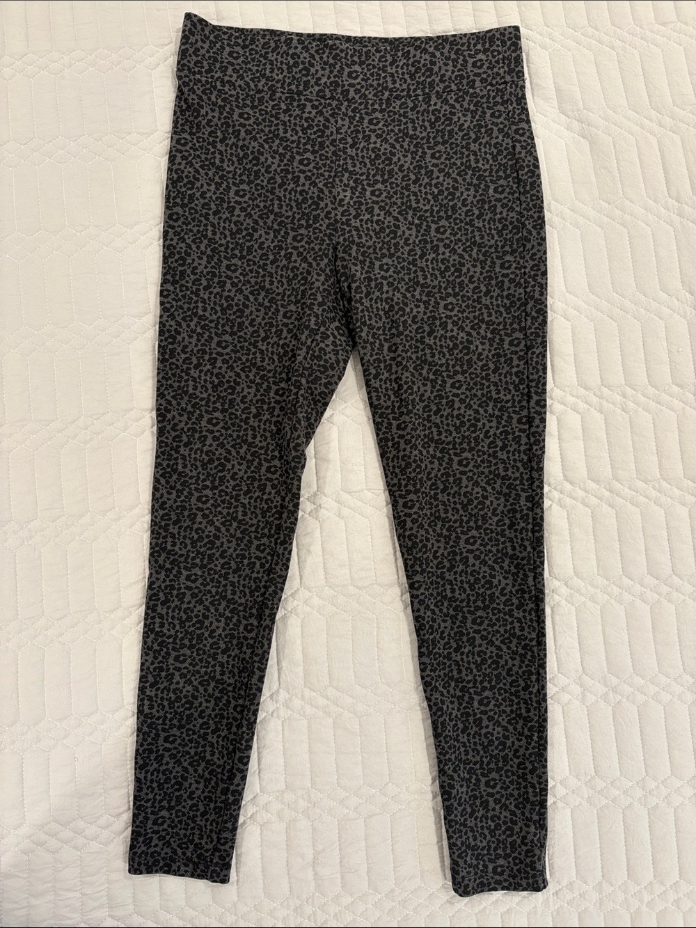 LOFT Black and Charcoal Leopard Print Leggings